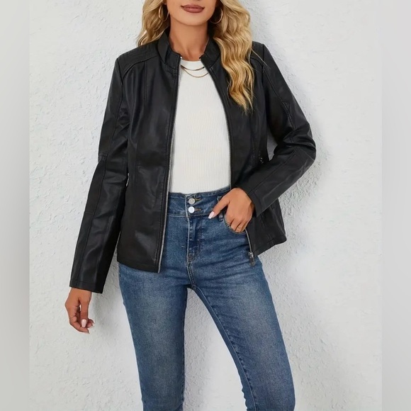 Kenneth Cole Women’s Plus Size Vegan Leather Black Jacket Size 1X NWT